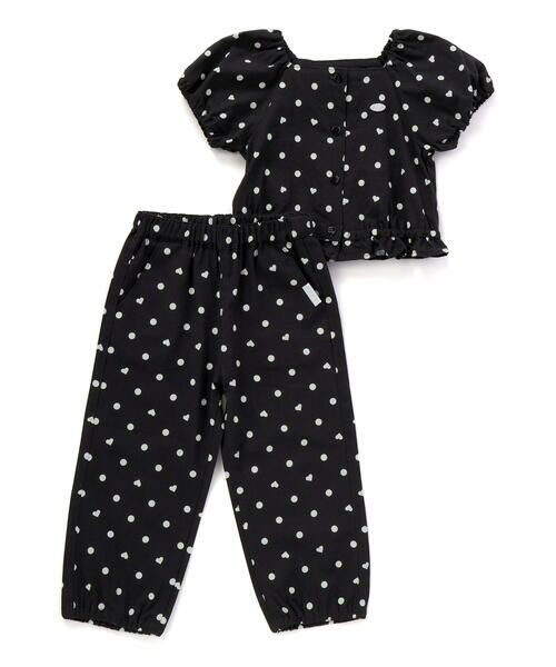 SLAP SLIP / スラップ スリップ セットアップ | 【接触冷感】バックリボントップス+裾ゴムボトムス隠しハートドットセットアップ(90~130cm) | 詳細10