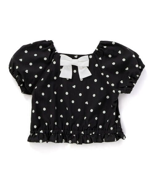 SLAP SLIP / スラップ スリップ セットアップ | 【接触冷感】バックリボントップス+裾ゴムボトムス隠しハートドットセットアップ(90~130cm) | 詳細11