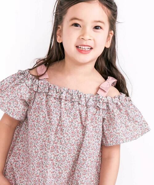 SLAP SLIP / スラップ スリップ シャツ・ブラウス | 肩リボン付き花柄チュニック(90~130cm) | 詳細6