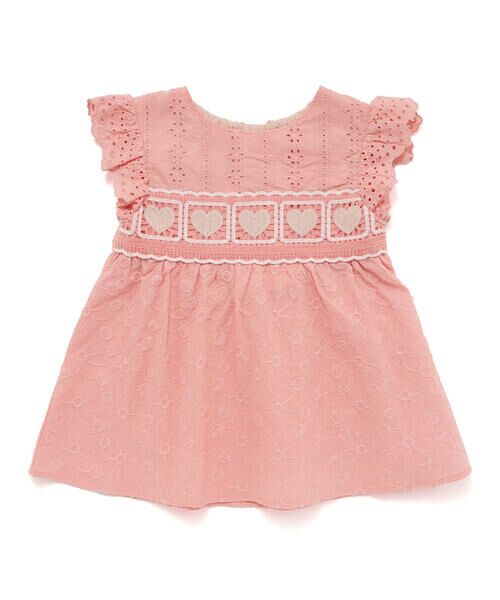 SLAP SLIP / スラップ スリップ シャツ・ブラウス | 袖レースクロシェ編みドッキングチュニック(80~130cm) | 詳細1