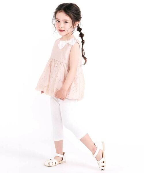 SLAP SLIP / スラップ スリップ シャツ・ブラウス | キラキラ箔プリントリボン付きバルーンオーガンジーブラウス(80~130cm) | 詳細5