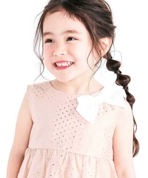 SLAP SLIP / スラップ スリップ シャツ・ブラウス | キラキラ箔プリントリボン付きバルーンオーガンジーブラウス(80~130cm) | 詳細6