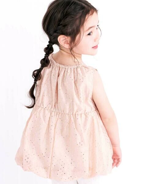 SLAP SLIP / スラップ スリップ シャツ・ブラウス | キラキラ箔プリントリボン付きバルーンオーガンジーブラウス(80~130cm) | 詳細7