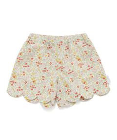 SLAP SLIP / スラップ スリップ ショート・ハーフ・半端丈パンツ | 【お揃い/接触冷感】裾スカラップ花柄ストライプショートパンツ(90~130cm)