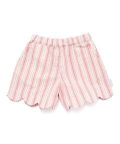 SLAP SLIP / スラップ スリップ ショート・ハーフ・半端丈パンツ | 【お揃い/接触冷感】裾スカラップ花柄ストライプショートパンツ(90~130cm)