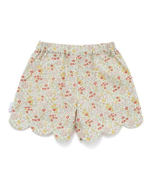 SLAP SLIP / スラップ スリップ ショート・ハーフ・半端丈パンツ | 【お揃い/接触冷感】裾スカラップ花柄ストライプショートパンツ(90~130cm) | 詳細2