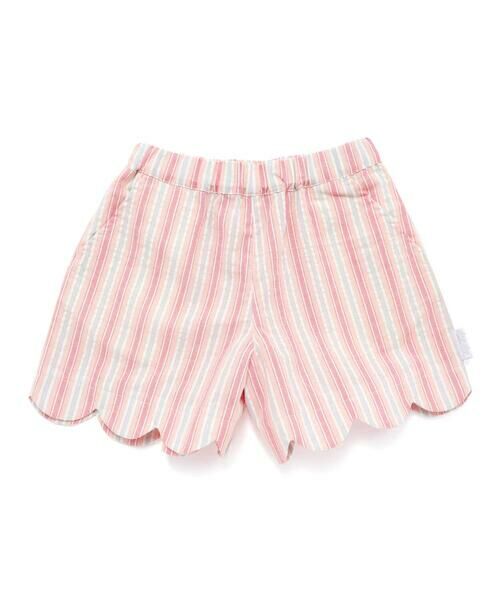 SLAP SLIP / スラップ スリップ ショート・ハーフ・半端丈パンツ | 【お揃い/接触冷感】裾スカラップ花柄ストライプショートパンツ(90~130cm) | 詳細11