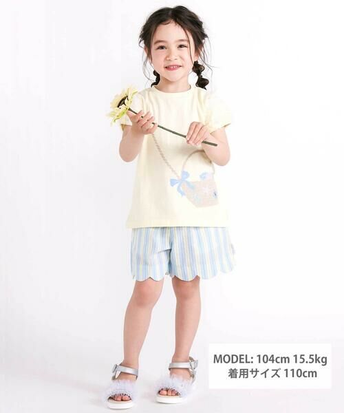 SLAP SLIP / スラップ スリップ ショート・ハーフ・半端丈パンツ | 【お揃い/接触冷感】裾スカラップ花柄ストライプショートパンツ(90~130cm) | 詳細14