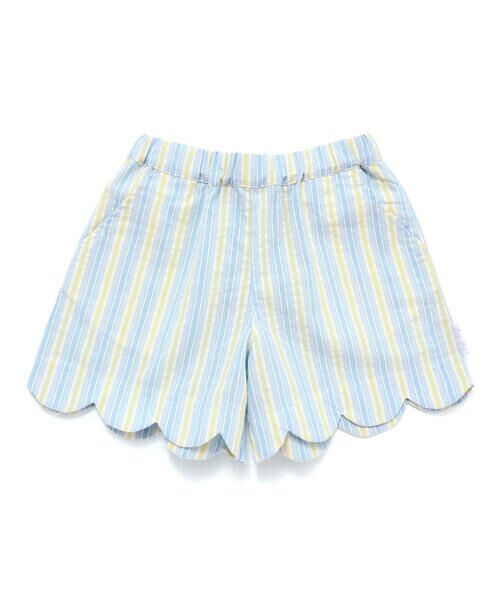 SLAP SLIP / スラップ スリップ ショート・ハーフ・半端丈パンツ | 【お揃い/接触冷感】裾スカラップ花柄ストライプショートパンツ(90~130cm) | 詳細19