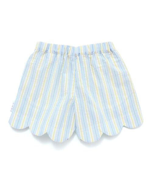 SLAP SLIP / スラップ スリップ ショート・ハーフ・半端丈パンツ | 【お揃い/接触冷感】裾スカラップ花柄ストライプショートパンツ(90~130cm) | 詳細20