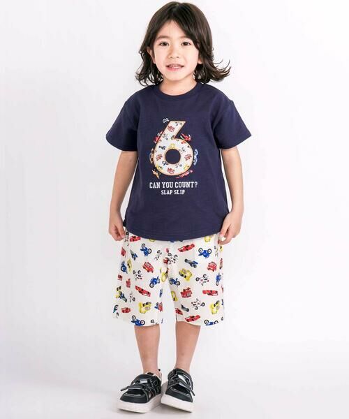 SLAP SLIP / スラップ スリップ ショート・ハーフ・半端丈パンツ | 【お揃い/接触冷感】はたらくくるまフルーツボタニカル総柄ハーフパンツ(80~130cm) | 詳細1