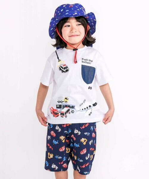 SLAP SLIP / スラップ スリップ ショート・ハーフ・半端丈パンツ | 【お揃い/接触冷感】はたらくくるまフルーツボタニカル総柄ハーフパンツ(80~130cm) | 詳細5