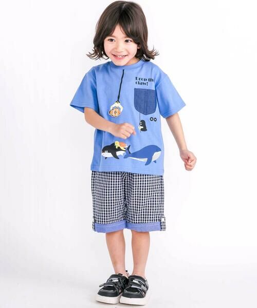 SLAP SLIP / スラップ スリップ ショート・ハーフ・半端丈パンツ | 【お揃い/接触冷感】チェックストライプ裾折り返しサイドタブハーフパンツ(80~130cm) | 詳細15