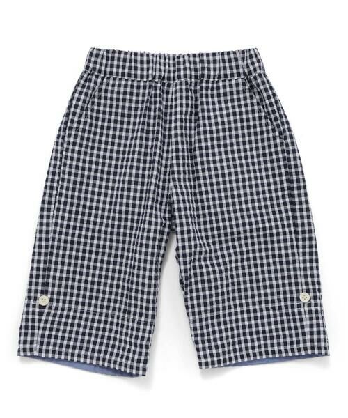SLAP SLIP / スラップ スリップ ショート・ハーフ・半端丈パンツ | 【お揃い/接触冷感】チェックストライプ裾折り返しサイドタブハーフパンツ(80~130cm) | 詳細3