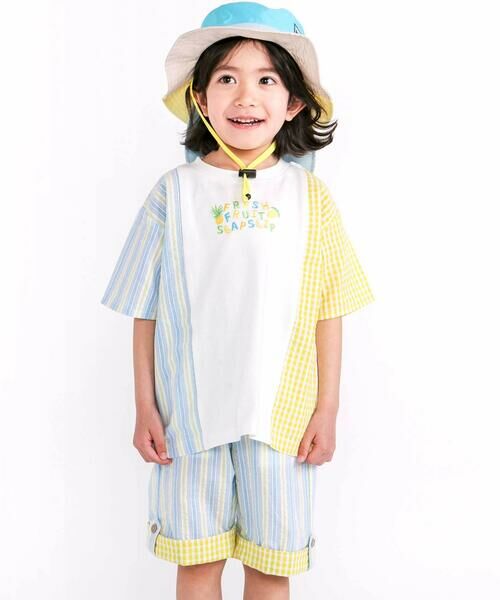 SLAP SLIP / スラップ スリップ ショート・ハーフ・半端丈パンツ | 【お揃い/接触冷感】チェックストライプ裾折り返しサイドタブハーフパンツ(80~130cm) | 詳細24