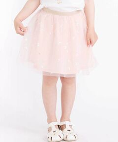 SLAP SLIP / スラップ スリップ ミニ・ひざ丈スカート | 【お揃い】チェリーオーロラ箔プリントチュールスカパン(90~130cm)