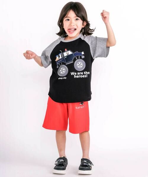 SLAP SLIP / スラップ スリップ ショート・ハーフ・半端丈パンツ | 【らくのび/接触冷感】ポケットプリント選べるカラフルツイルハーフパンツ(80~130cm) | 詳細1