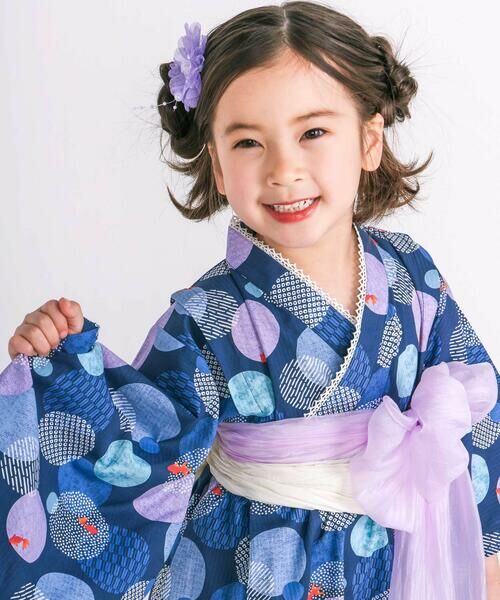 SLAP SLIP / スラップ スリップ 着物・浴衣・小物類 | 【お揃い】カンタン着付けプルオーバー浴衣+帯2種類 3点セット(90~140cm) | 詳細6