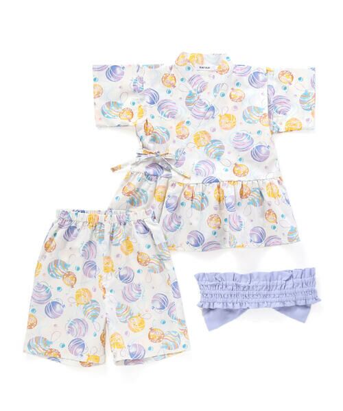 SLAP SLIP / スラップ スリップ 着物・浴衣・小物類 | 【お揃い】モチーフ総柄甚平+作り帯セット(80~130cm) | 詳細3