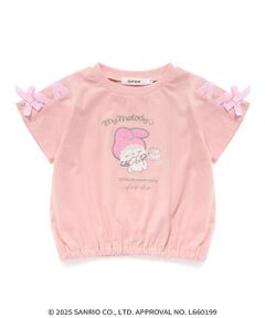 SLAP SLIP / スラップ スリップ Tシャツ | 【マイメロディ＆クロミ×SLAPSLIP】キャラクタープリント編み上げリボンスリーブTシャツ(90~130cm)
