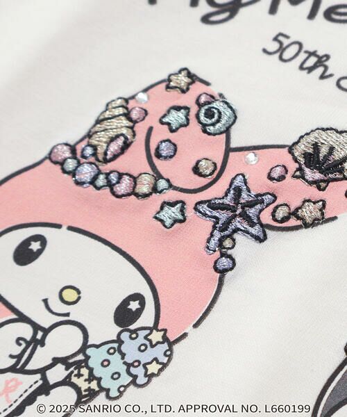 SLAP SLIP / スラップ スリップ Tシャツ | 【マイメロディ＆クロミ×SLAPSLIP】キャラクタープリント編み上げリボンスリーブTシャツ(90~130cm) | 詳細7