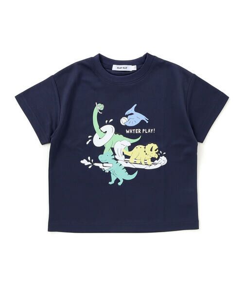 SLAP SLIP / スラップ スリップ Tシャツ | 【水にぬれると色が変わる！？】恐竜水遊びプリントTシャツ(80~130cm) | 詳細1