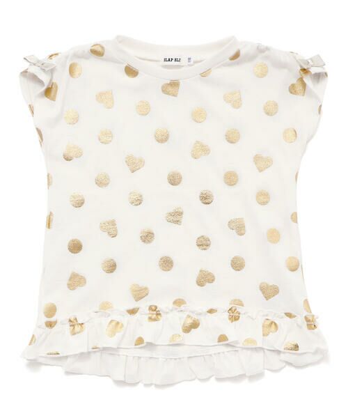 SLAP SLIP / スラップ スリップ Tシャツ | 【接触冷感】裾フリルハートドット箔プリント柄Tシャツ(80~130cm) | 詳細3