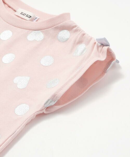 SLAP SLIP / スラップ スリップ Tシャツ | 【接触冷感】裾フリルハートドット箔プリント柄Tシャツ(80~130cm) | 詳細9
