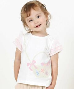 SLAP SLIP / スラップ スリップ Tシャツ | 【接触冷感】シェルポシェットプリント袖チュールTシャツ(80~130cm)