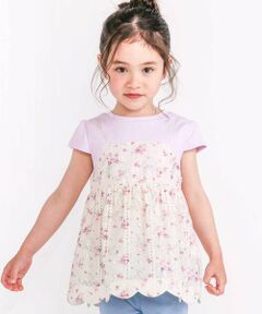SLAP SLIP / スラップ スリップ Tシャツ | 花柄レースキャミソールドッキングTシャツ(80~130cm)