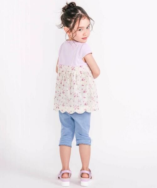SLAP SLIP / スラップ スリップ Tシャツ | 花柄レースキャミソールドッキングTシャツ(80~130cm) | 詳細2