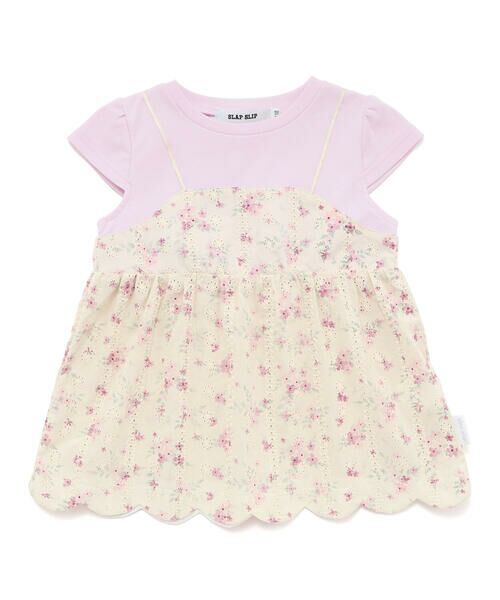 SLAP SLIP / スラップ スリップ Tシャツ | 花柄レースキャミソールドッキングTシャツ(80~130cm) | 詳細5