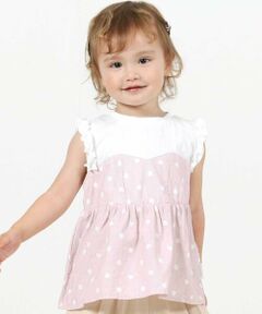 SLAP SLIP / スラップ スリップ Tシャツ | 【お揃い/接触冷感】ドットフルーツボタニカル柄ドッキングノースリーブトップス(80~130cm)