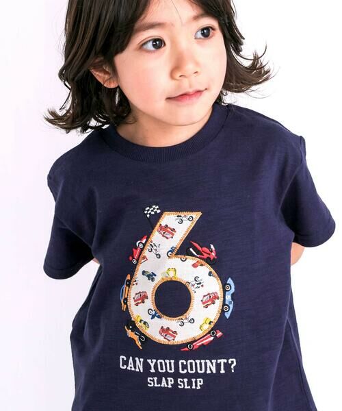 SLAP SLIP / スラップ スリップ Tシャツ | 【お揃い/接触冷感】総柄ナンバリングカウントパッチTシャツ(80~130cm) | 詳細8