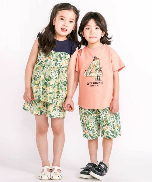 SLAP SLIP / スラップ スリップ Tシャツ | 【お揃い/接触冷感】総柄ナンバリングカウントパッチTシャツ(80~130cm) | 詳細23