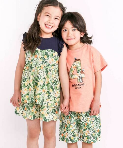 SLAP SLIP / スラップ スリップ Tシャツ | 【お揃い/接触冷感】総柄ナンバリングカウントパッチTシャツ(80~130cm) | 詳細18