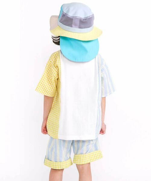 SLAP SLIP / スラップ スリップ Tシャツ | 【お揃い】ストライプチェックサイド切り替えTシャツ(80~130cm) | 詳細2