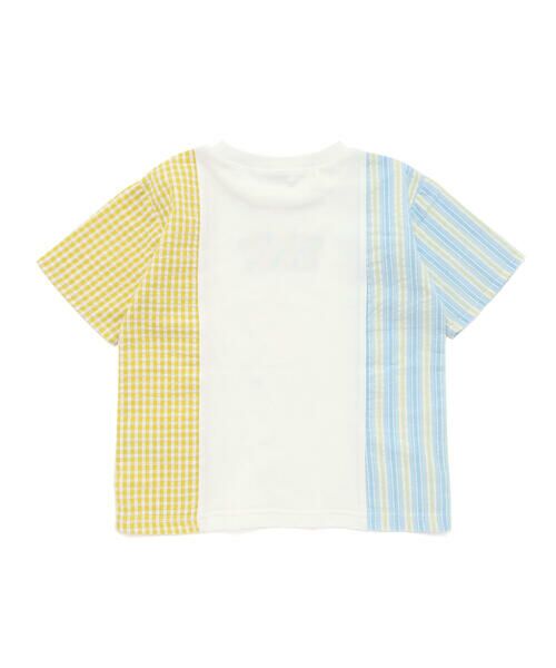 SLAP SLIP / スラップ スリップ Tシャツ | 【お揃い】ストライプチェックサイド切り替えTシャツ(80~130cm) | 詳細7