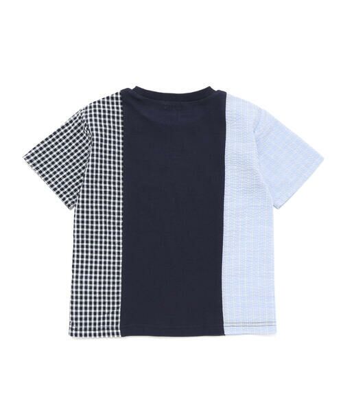 SLAP SLIP / スラップ スリップ Tシャツ | 【お揃い】ストライプチェックサイド切り替えTシャツ(80~130cm) | 詳細11