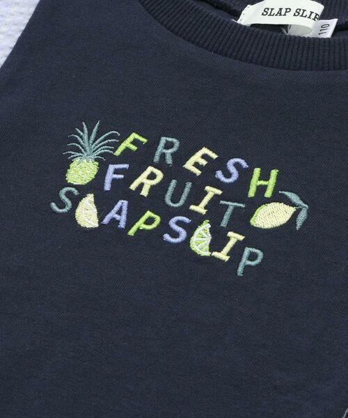 SLAP SLIP / スラップ スリップ Tシャツ | 【お揃い】ストライプチェックサイド切り替えTシャツ(80~130cm) | 詳細13