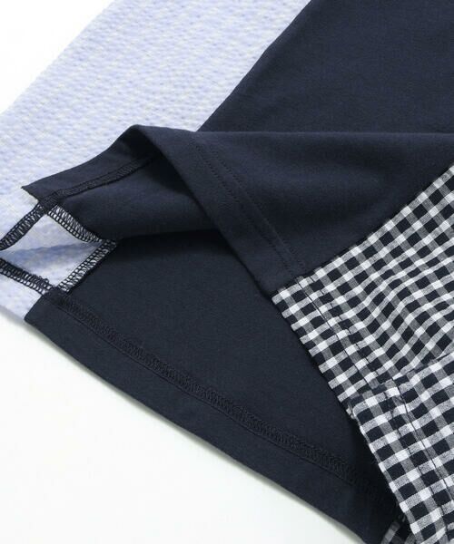 SLAP SLIP / スラップ スリップ Tシャツ | 【お揃い】ストライプチェックサイド切り替えTシャツ(80~130cm) | 詳細17