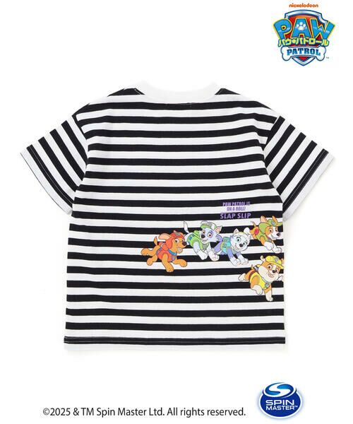 SLAP SLIP / スラップ スリップ Tシャツ | 【パウ・パトロール×SLAPSLIP】無地ボーダーぐるっとキャラクタープリントTシャツ(90~130cm) | 詳細4