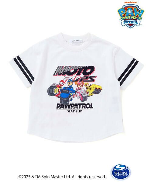 SLAP SLIP/スラップ スリップ 【パウ・パトロール×SLAPSLIP】袖ラインMoto PupsキャラクタープリントTシャツ(90~130cm) ホワイト 110cm SLAP SLIP/スラップ スリップ 【パウ・パトロール×SLAPSLIP】袖ラインMoto PupsキャラクタープリントTシャツ(90~130cm) ホワイト 110cm