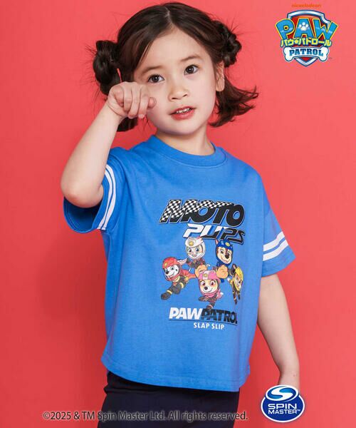 SLAP SLIP/スラップ スリップ 【パウ・パトロール×SLAPSLIP】袖ラインMoto PupsキャラクタープリントTシャツ(90~130cm) ブルー 130cm SLAP SLIP/スラップ スリップ 【パウ・パトロール×SLAPSLIP】袖ラインMoto PupsキャラクタープリントTシャツ(90~130cm) ブルー 130cm