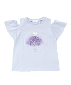 SLAP SLIP / スラップ スリップ Tシャツ | 【接触冷感】カラフルシフォンバレリーナモチーフ肩見せTシャツ(80~130cm)