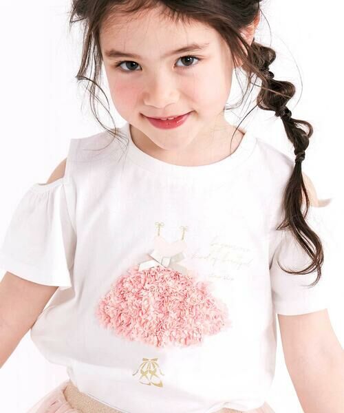 SLAP SLIP / スラップ スリップ Tシャツ | 【接触冷感】カラフルシフォンバレリーナモチーフ肩見せTシャツ(80~130cm) | 詳細3