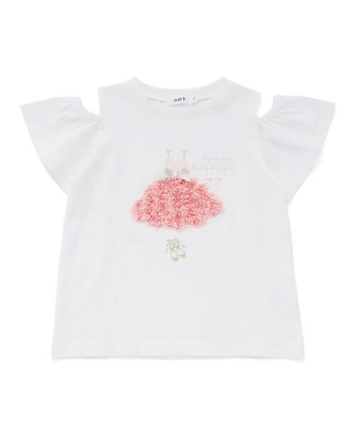 SLAP SLIP / スラップ スリップ Tシャツ | 【接触冷感】カラフルシフォンバレリーナモチーフ肩見せTシャツ(80~130cm) | 詳細4
