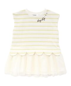 SLAP SLIP / スラップ スリップ Tシャツ | チュールドッキングラメボーダーキラキラトップス(80~130cm)