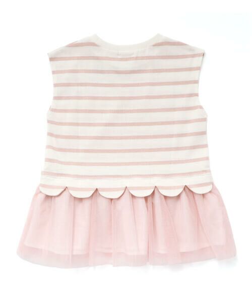 SLAP SLIP / スラップ スリップ Tシャツ | チュールドッキングラメボーダーキラキラトップス(80~130cm) | 詳細5