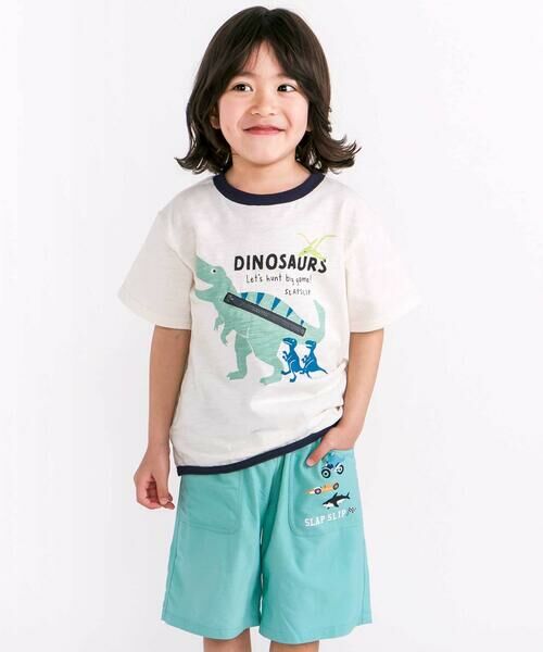 SLAP SLIP / スラップ スリップ Tシャツ | 【接触冷感】もぐもぐ恐竜モチーフTシャツ(80~130cm) | 詳細2